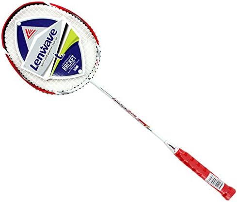 Lenwave 1PC High-grade Badminton Racquet,Carbon Fiber Badminton Racket,Including Badminton Bag (Red)