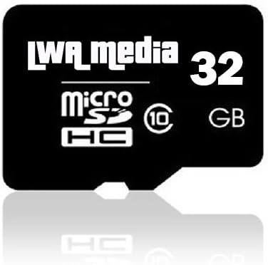 LWA Media - 32 GB Micro-SD Flash Memory Card (Class 10 - quick speed) Full HD video recording - Perfect smart phone memory upgrade.