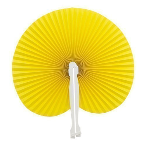 eBuyGB Handheld Paper Fan, Wedding Party Bag Favour Summer Accessory, Yellow