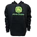 John Deere Men's Trademark Logo Core Hood Pullover Fleece, Black, Large