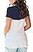 SAMPEEL Casual V Neck T Shirt Color Block Tee Blouse with Suede Pocket Navy Blue M