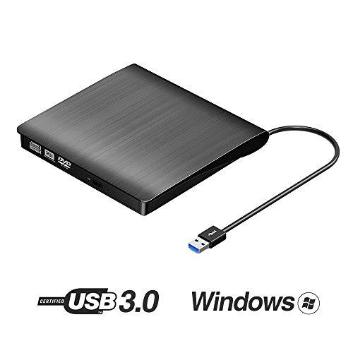 ROOFULL External DVD Drive USB 3.0 Portable CD DVD RW Drive/Writer/Burner Optical Player, Compatible for Windows 10 Laptop Mac MacBook Pro Air iMac HP Dell LG Asus Acer Lenovo Thinkpad (Best Media Player For Hp Laptop)