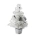 IDS Home 12inch Mini Desk Top Table Top Decorated Christmas Tree with Bows & Baubles Ornaments Decorations, White