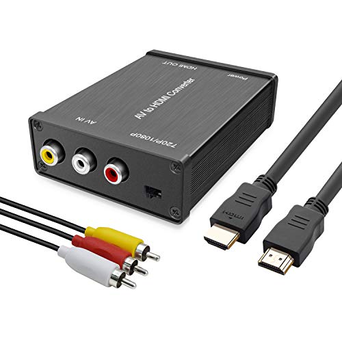 RCA to HDMI Converter, AV Composite to HDMI Adapter for Nintendo 64, WII, WII U, SEGA Video Games, PS2/PS3, Xbox, VHS, VCR, Blue-Ray, DVD Players, Projector - Thumbnail 6