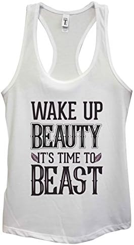 Funny Womens Gym Tanks "Wake Up Beauty Its Time To BEAST" Royaltee Shirts