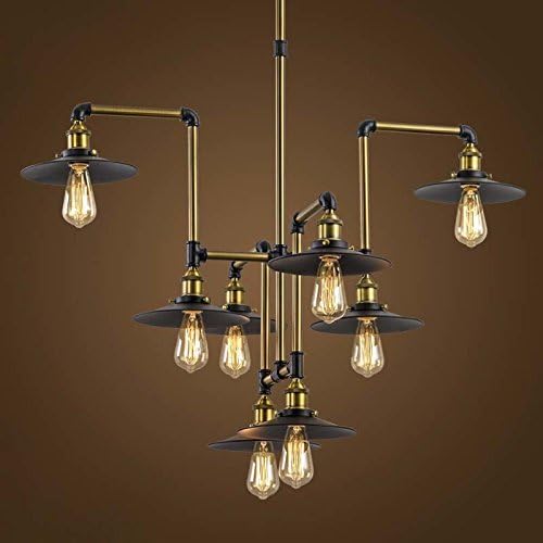 Industrial Splendid 8 Lights 40" Large Bronze Chandelier - LITFAD Vintage Retro Edison Metal Hanging Ceiling Light Gorgeous Pendant Light Bar Lighting Fixture for Dining Room Kitchen Bedroom Bar