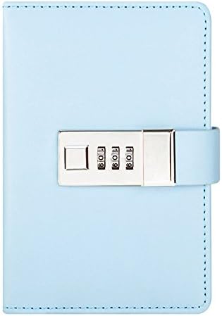 iPlanner PU Leather Journal Writing Notebook Planner Organizer, Size 10x14.8x2.8cm Daily Notepad Personal Sketchbook with Combination Lock, Password Diary for Men and Women