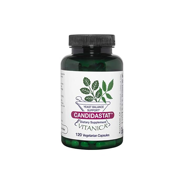 Vitanica Candidastat, Yeast Balance Supplement and Support, Vegan, 120 Capsules