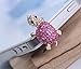 e-Zone Dust Plug- Earphone Jack Accessories Crystal Lovely Pink Turtle/Cell Charms/Ear Jack for iPhone 4 4s / Ipad/iPod Touch/Samsung Galaxy/LG Other 3.5mm Ear Jack