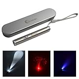 3 in 1 Multi Function White Red UV LED Torch with 3 Modes Suitable for Used as Tactical Flashlight,Interactive Pet Toy and Counterfeit Detector