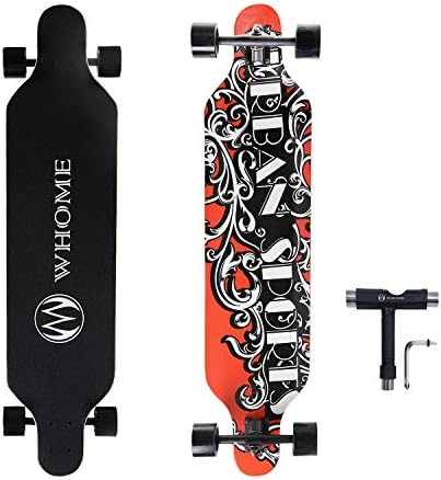 WHOME PRO Skateboard Complete for Adults and Beginners - 41 Inch Longboard for Hybrid Freestyle Carving Cruising 8 Layer Alpine Hard Rock Maple ABEC-9 Precision Bearings Includes T-Tools