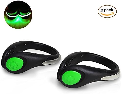 LED Shoe Light Clips (Pack of 2),AOREAL Portable Night Safety Lights for Outdoor Sports, Warning Bike Cycling, Running, Jogging, Multiple Colors (Green)