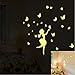 ufengke Cartoon Fairy Flying Butterfly Wall Decals Fluorescence Stickers Glow In The Dark, Children's Room Nursery Removable Wall Stickers Murals