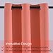 Yakamok Curtain 84 inches Long Thermal Insulated Window Treatment Panel/Drape Living Room - Two Panels - Grommet Top （Coral,2 Panels,2 Tie Backs Included）