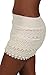 Cotton Natural Women's Lace Crochet Shorts Beach Miniskirts (Xlarge, Beige)