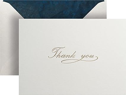 Carta Grazie Danksagung Inglese Thank You Doppio Slot Blanco A6 Stampa D Arte Fatta A Mano Oro Kuvert Foderata Con Carta Velina Amazon It Cancelleria E Prodotti Per Ufficio