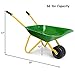 HAPPYGRILL Kids Metal Wheelbarrow, Yard Rover Steel Tray, Metal Construction Toys Kart, Tote Dirt/Leaves/Tools in Garden for Toddlers, Kids Play Tools