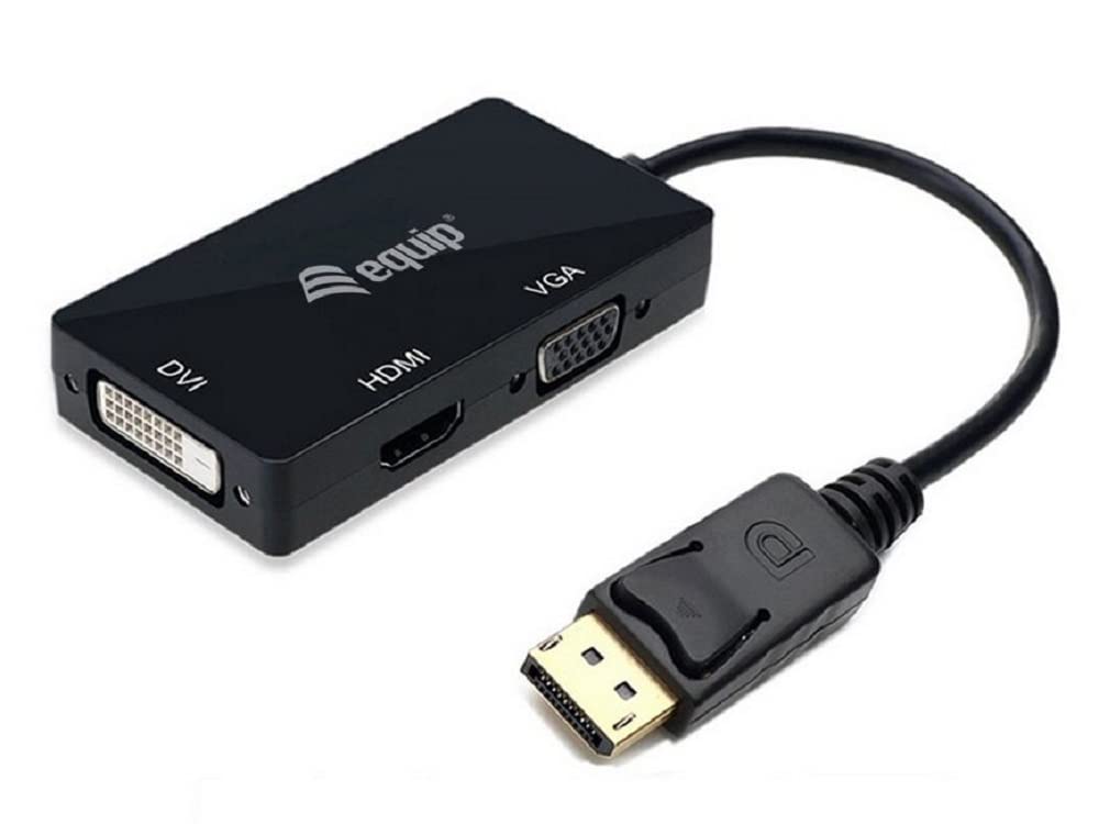Equip 133441 Displayport to VGA/HDMI/DVI Adapter Black