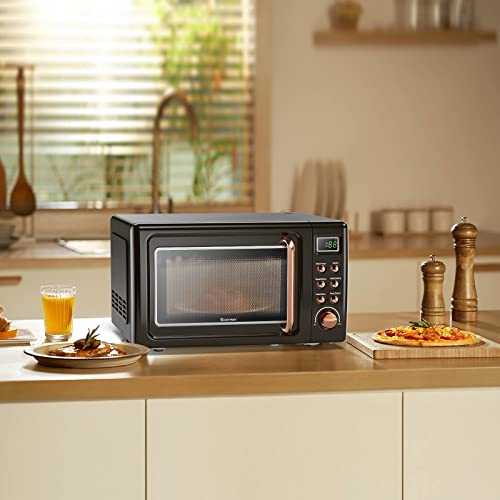 ARLIME Small Retro Microwave Oven, 0.7Cu.ft, 700Watt W/5 Micro Power