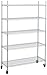 TRINITY EcoStorage Heavy Duty 5-Tier Adjustable Wire Shelving with Wheels for Outdoor Use, Garage Storage and More, NSF Certified, 800-4000 Lb Capacity, Gray, 48
