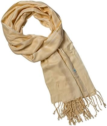 Womens Plain Ivory 100% Viscose Pashmina Scarf Shawl