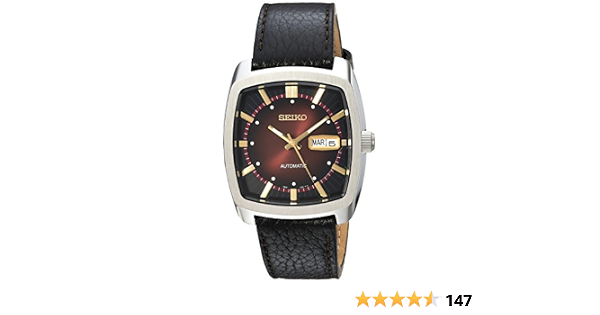 Seiko Men's RECRAFT SERIES Stainless Steel Automatic-self-Wind Watch with  Leather Calfskin Strap, Black, 22 (Model: SNKP25) : Amazon.sg: Fashion