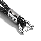Hongyingcar For Audi Logo Emblem Key Chain Key Ring Metal Alloy BV Style Black Leather Gift Decoration Accessories By
