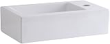 Milano Elswick White Rectangular Countertop Wall Hung Bathroom Basin Sink 450mm view 4