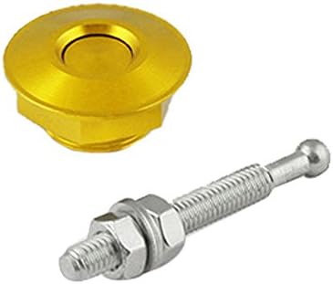 1pc 1.18"/30mm Universal JDM Style Push Button Quick Release Bonnet Hood Pins Lock  (Gold)