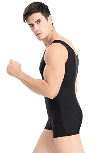 Speerise Speerise Adult Lycra Spandex Short Tank Unitard Dancewear Biketard, XXXL, Black