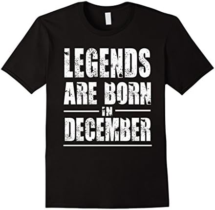 Mens Legends Born In December, Grunge Effect Gift Large Black