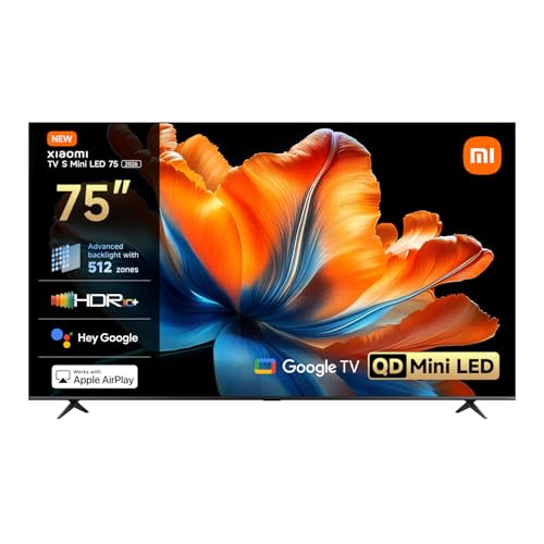 TV S Mini LED 75" (190 cm), QLED Mini LED Televisión, 4K UHD, Smart TV con Google TV, HDR10+, Triple Tuner, DVB T2, 60Hz con 120Hz Game Boost Mode, MEMC, Dolby Audio, Airplay 2