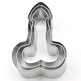 Three Piece Stainless Steel Naughty Bachelorette Party Peter Shaped Cookie Cutter