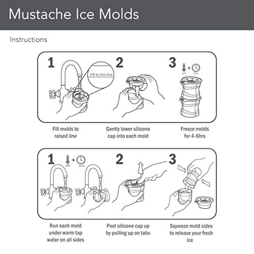 image for Tovolo 22010-0048 Leak-Free, Slow-Melting Novelty Mustache Ice Silicon