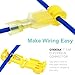 QTEATAK 120 PCS 60 Pairs T Tap Electrical Connectors, Wire Terminals Quick Wire Splice Electrical Connectors Self-Stripping and Nylon Fully Insulated Male Spade Disconnect Kit