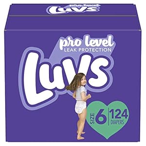 Luvs (LUVSD) Diapers Size 6, 124 Count – Luvs Ultra Leakguards Disposable Baby Diapers, ONE MONTH SUPPLY (Packaging May…