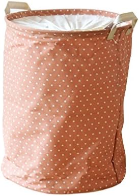 SYROVIA™ Collapsible Laundry Basket Hamper Waterproof Coating Cylindrical Storage Basket with Drawstring Closure and Handles For Bedroom Nursery Dorm Closet