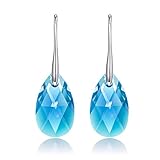 LadyColour Ice Blue Swarovski Crystals Drop & Dangle Pierced Earrings,Women Fashion Jewelry,Great Christmas Gifts,Valentines Gifts,Birthday Gifts