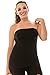 Kurve Plus Size The Excellent Stretch Long Bandeau Tube Top - UV Protective Fabric, Rated UPF 50+ (Made In USA),Black,1XL-2XL