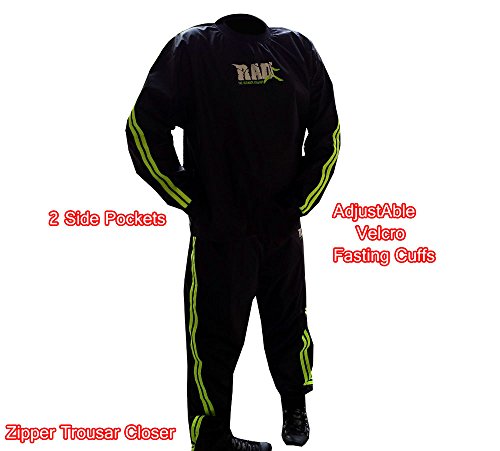 RAD Sweat Suit Sauna Exercise TrackSuit Fitness Weight loss Slimming Boxing Gym Belt Green