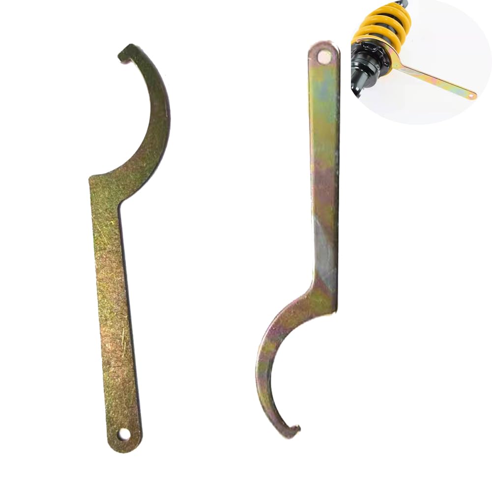Photo 1 of YehVeh 2 Pack Coilover Wrench Spanner Set C-Shape Hook Wrenches Tool for 42mm-62mm Nut Motorcycle Dirt Bike Coil Over Suspension System Shock Absorber Adjustment