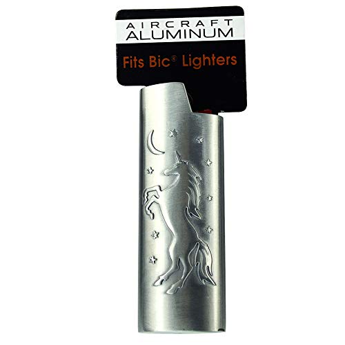 Embossed Lighter Case for BIC Lighters, Aircraft Aluminum, Lightweight & Durable – Unicorn