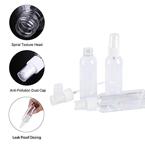 20 Pack Clear Spray Bottle Portable Plastic Refillable Container - for Liquid Alcohol Holding, Hairstyling, Cleaning, Plants, Misting & Skin Care - Plastic Small Spray Bottle Water Mister (20-4)
