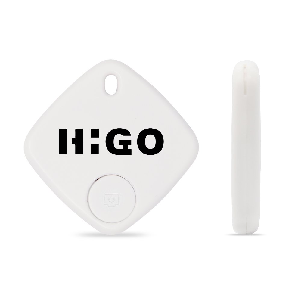 Higo Key Finder Wireless, Bluetooth Remote Control Key Tracker, Anti-lost Alarm for Keychain and Phone, Smart Item Locator with ISO& Android APP (White)