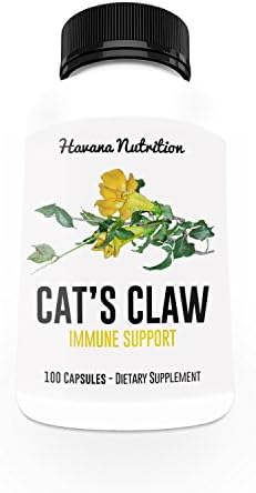 Cats Claw Bark Capsules - Herbal Plant Supplement - Extract For Hypoallergenic Support for Joint, Cardiovascular, Immune and Gastrointestinal Function - 100 Capsules - cGMP Certified
