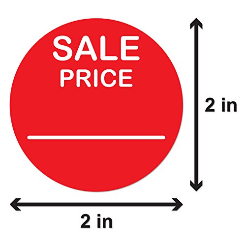 Sale Price 2" Round Pricing Retail Store Stickers/Tags Labels Stickers (Red / 300 Labels per roll / 1 roll)