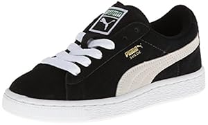 PUMA Suede Junior Sneaker (Little Kid/Big Kid) , Black/White, 6 M US Big Kid
