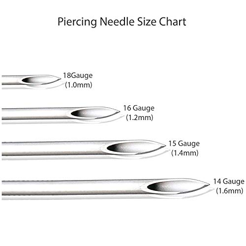 Curved Piercing Needles Perfect to pierce Ear Nose Belly Nipple Eyebrow Labret (16g (1.2 mm) Pack of 10) - Thumbnail 3