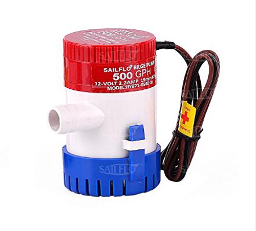 12V Boat Marine Plumbing DC Bilge Water Pump Submersible for Yacht RV SPA Pool (500GPH) - Thumbnail 6