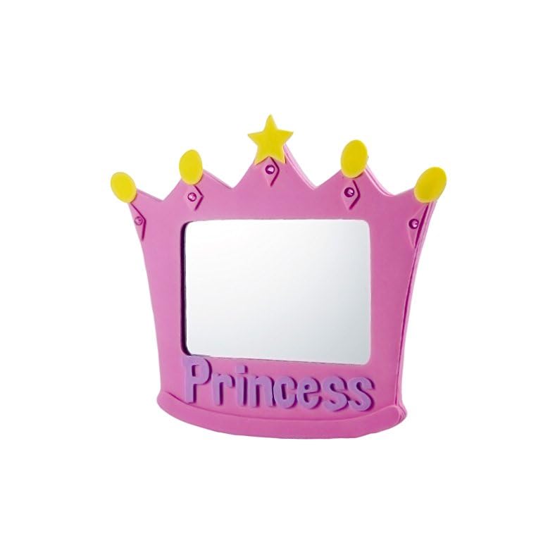 EMILYSTORES EVA Unbreakable Size 5 Inch Pink Princess Mirror 1PC
